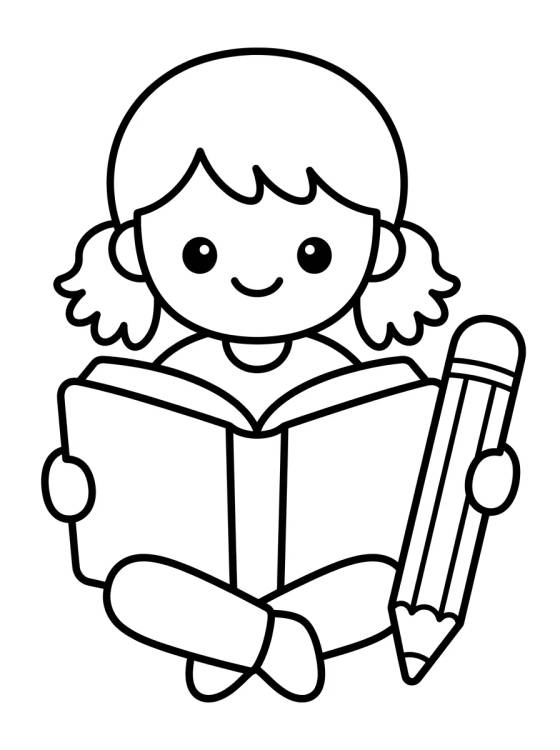 Lila Studying with a Book para colorir Desenho de Lila Studying with a Book para colorir e imprimir grátis
