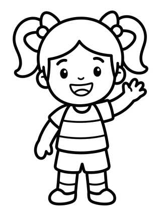 Smiling Lila Waving para colorir Desenho de Smiling Lila Waving para colorir e imprimir grátis