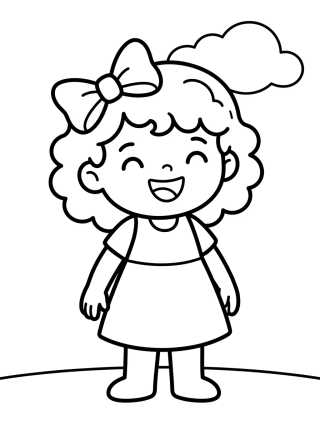 Lila Smiling with a Hair Bow para colorir Desenho de Lila Smiling with a Hair Bow para colorir e imprimir grátis