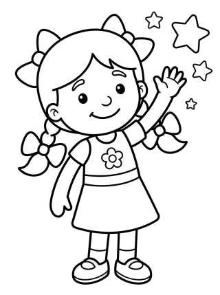 Lila Smiling and Waving para colorir Desenho de Lila Smiling and Waving para colorir e imprimir grátis