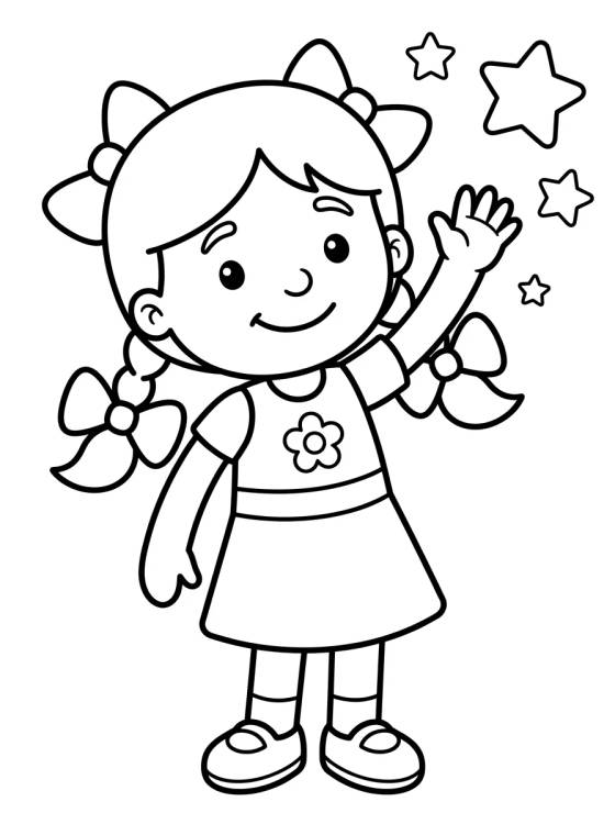 Lila Smiling and Waving para colorir Desenho de Lila Smiling and Waving para colorir e imprimir grátis
