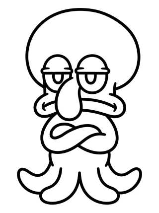 Cute Squidward with Crossed Arms para colorir Desenho de Cute Squidward with Crossed Arms para colorir e imprimir grátis