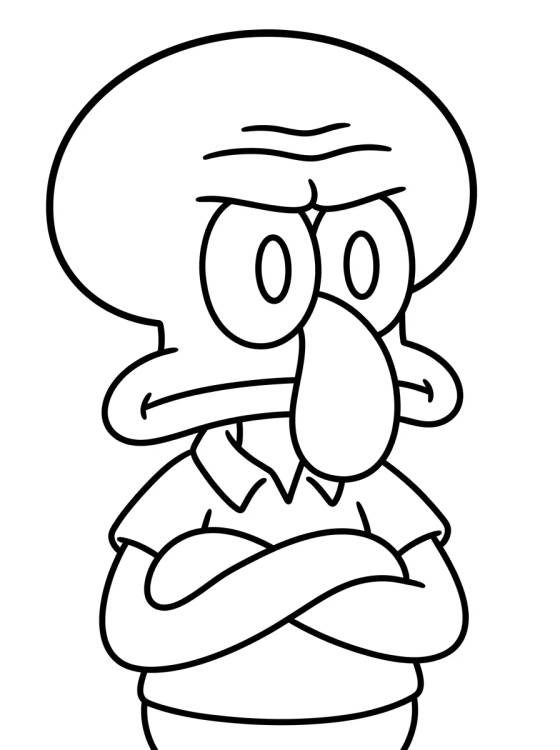 Cute Squidward Crossing His Arms para colorir Desenho de Cute Squidward Crossing His Arms para colorir e imprimir grátis