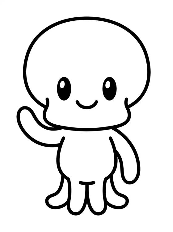 Cute and Smiling Squidward para colorir Desenho de Cute and Smiling Squidward para colorir e imprimir grátis