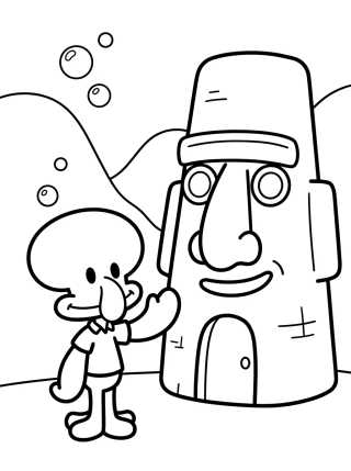 Squidward at his Moai House para colorir Desenho de Squidward at his Moai House para colorir e imprimir grátis