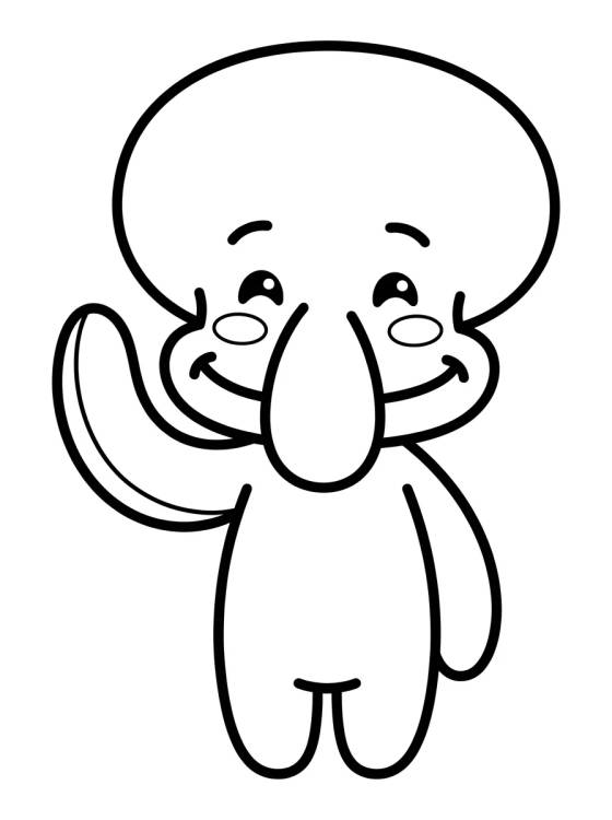 Cute Smiling Squidward para colorir Desenho de Cute Smiling Squidward para colorir e imprimir grátis