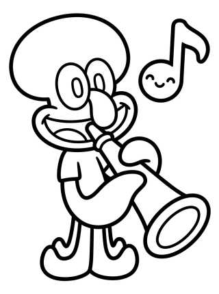 Squidward Playing the Clarinet para colorir Desenho de Squidward Playing the Clarinet para colorir e imprimir grátis