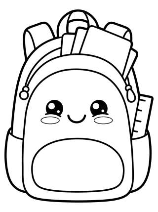 Coleção de desenhos para colorir: Cute School Supplies Coloring Pages