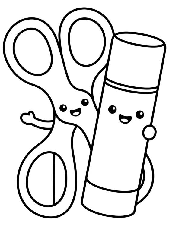 Safety Scissors and Glue Stick para colorir Desenho de Safety Scissors and Glue Stick para colorir e imprimir grátis