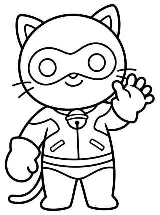 Kawaii Cat Noir para colorir Desenho de Kawaii Cat Noir para colorir e imprimir grátis