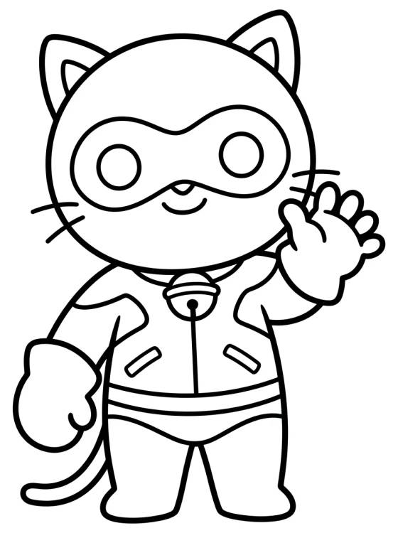 Kawaii Cat Noir para colorir Desenho de Kawaii Cat Noir para colorir e imprimir grátis