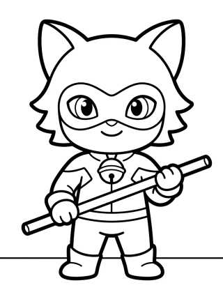 Kawaii Cat Noir para colorir Desenho de Kawaii Cat Noir para colorir e imprimir grátis