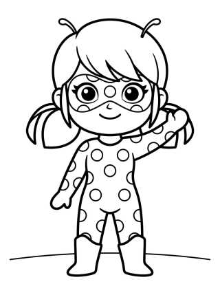 Smiling Chibi Ladybug para colorir Desenho de Smiling Chibi Ladybug para colorir e imprimir grátis