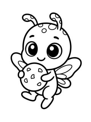 Tikki the Ladybug Kwami para colorir Desenho de Tikki the Ladybug Kwami para colorir e imprimir grátis