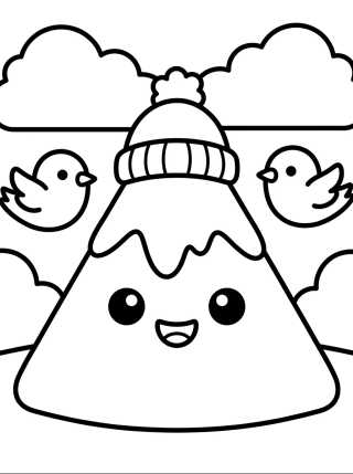 Smiling Snowy Mountain para colorir Desenho de Smiling Snowy Mountain para colorir e imprimir grátis