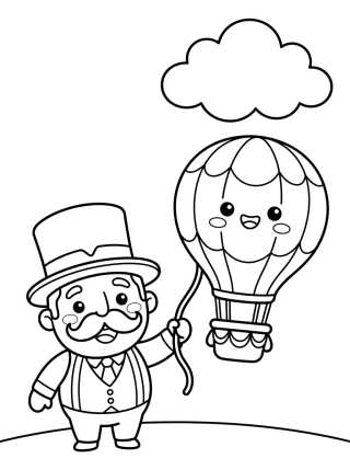 Bita with Mustache and Magic Balloon para colorir Desenho de Bita with Mustache and Magic Balloon para colorir e imprimir grátis