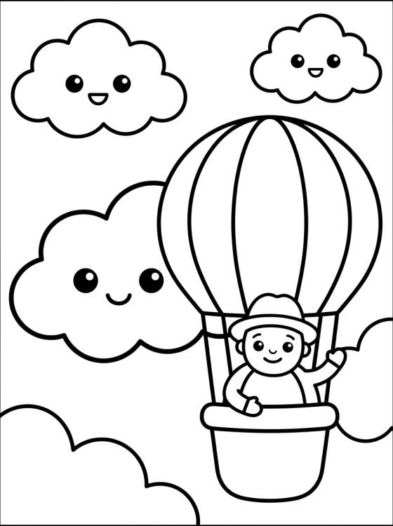 Bita's Hot Air Balloon para colorir Desenho de Bita's Hot Air Balloon para colorir e imprimir grátis
