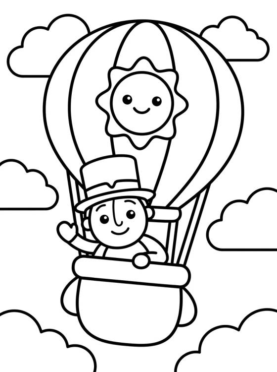 Bita in the Magic Balloon para colorir Desenho de Bita in the Magic Balloon para colorir e imprimir grátis