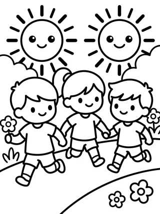Lila, Dan and Tito Playing para colorir Desenho de Lila, Dan and Tito Playing para colorir e imprimir grátis