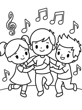 Lila, Dan, and Tito Dancing para colorir Desenho de Lila, Dan, and Tito Dancing para colorir e imprimir grátis