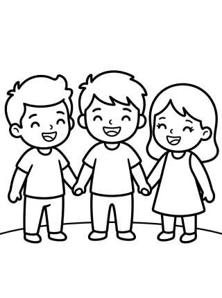 Smiling Tito, Dan, and Lila para colorir Desenho de Smiling Tito, Dan, and Lila para colorir e imprimir grátis