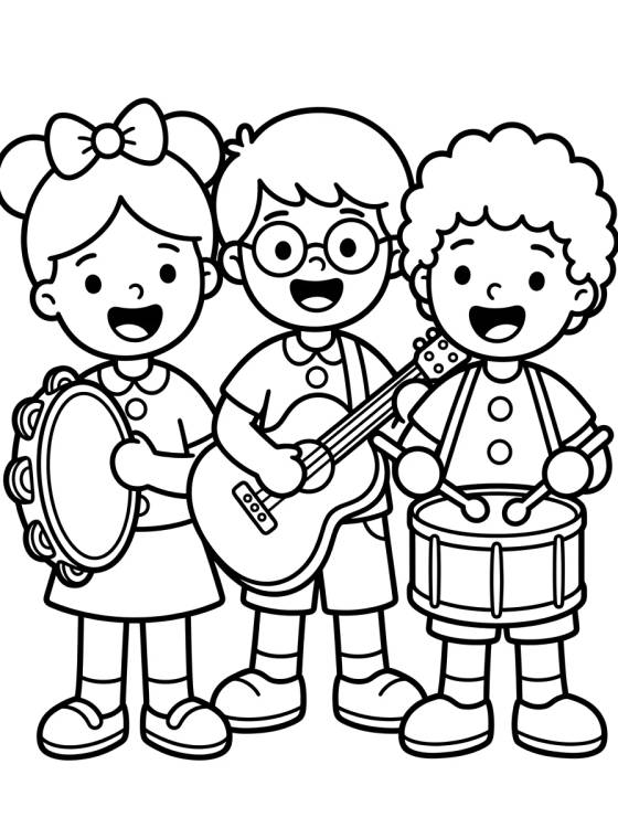 Bita's Friends Playing para colorir Desenho de Bita's Friends Playing para colorir e imprimir grátis