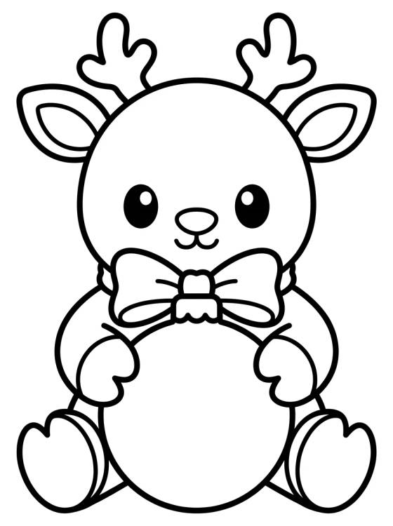 Christmas Reindeer with Shiny Nose para colorir Desenho de Christmas Reindeer with Shiny Nose para colorir e imprimir grátis