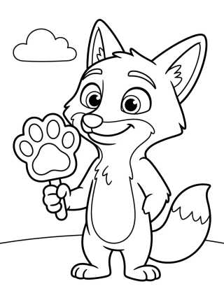 Nick Wilde Eating a Pawpsicle para colorir Desenho de Nick Wilde Eating a Pawpsicle para colorir e imprimir grátis