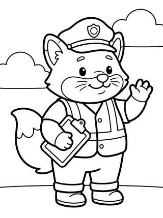 Nick Wilde Traffic Officer para colorir Desenho de Nick Wilde Traffic Officer para colorir e imprimir grátis