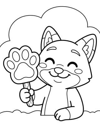 Nick Wilde Smiling with Pawpsicle para colorir Desenho de Nick Wilde Smiling with Pawpsicle para colorir e imprimir grátis