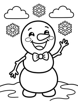 Happy Waving Olaf para colorir Desenho de Happy Waving Olaf para colorir e imprimir grátis