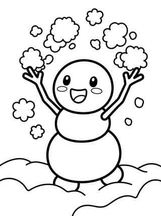 Olaf Playing in the Snow para colorir Desenho de Olaf Playing in the Snow para colorir e imprimir grátis