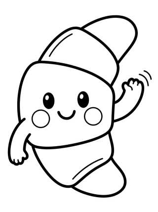 Cute Little Croissant para colorir Desenho de Cute Little Croissant para colorir e imprimir grátis