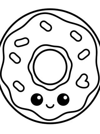 Sprinkled Donut para colorir Desenho de Sprinkled Donut para colorir e imprimir grátis