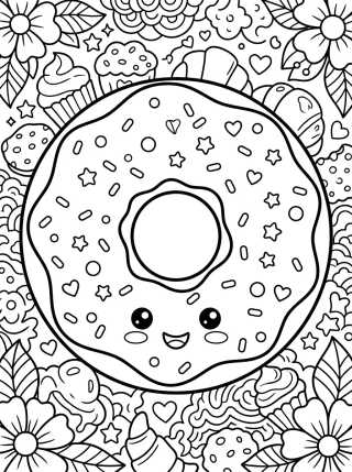 Bakery Donut para colorir Desenho de Bakery Donut para colorir e imprimir grátis