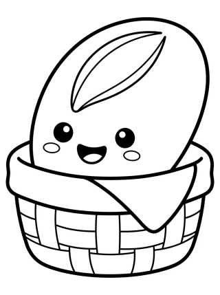 Smiling French Bread para colorir Desenho de Smiling French Bread para colorir e imprimir grátis
