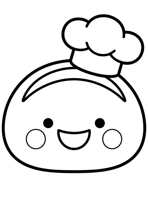 Kawaii French Bread para colorir Desenho de Kawaii French Bread para colorir e imprimir grátis