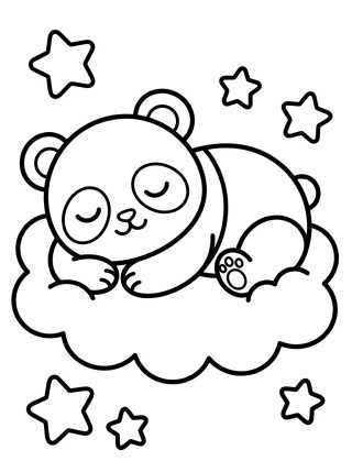 Panda Sleeping on a Cloud para colorir Desenho de Panda Sleeping on a Cloud para colorir e imprimir grátis