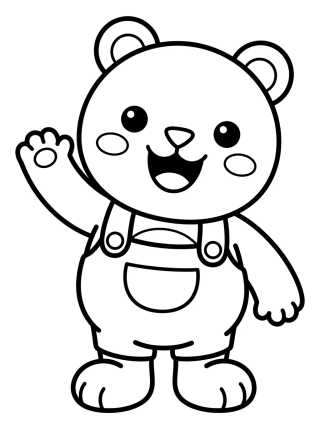 Happy Waving Pandy Paws para colorir Desenho de Happy Waving Pandy Paws para colorir e imprimir grátis