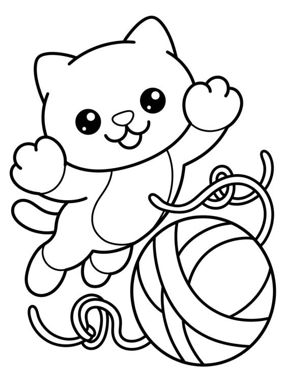 Pandy Paws Playing with Yarn para colorir Desenho de Pandy Paws Playing with Yarn para colorir e imprimir grátis