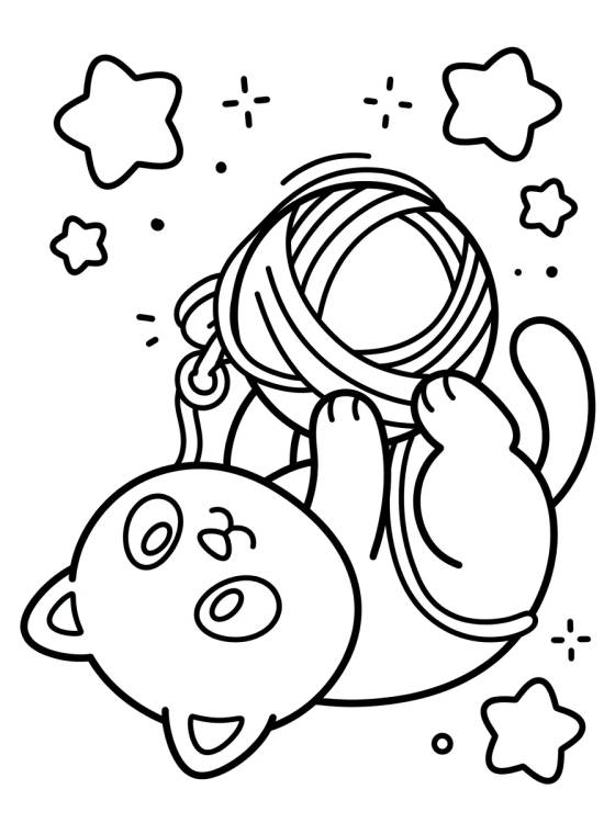 Pandy Paws Playing with Yarn para colorir Desenho de Pandy Paws Playing with Yarn para colorir e imprimir grátis
