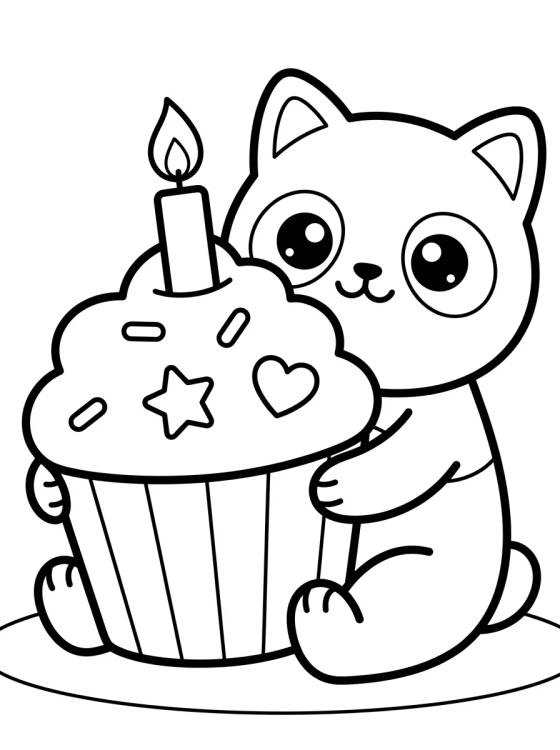 Pandy Paws Eating a Cupcake para colorir Desenho de Pandy Paws Eating a Cupcake para colorir e imprimir grátis