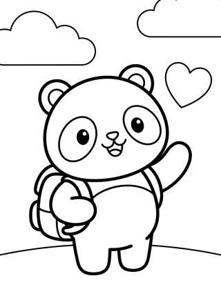 Pandy Paws with School Backpack para colorir Desenho de Pandy Paws with School Backpack para colorir e imprimir grátis