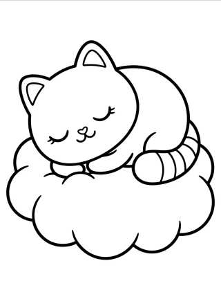 Pandy Paws Sleeping on a Cloud para colorir Desenho de Pandy Paws Sleeping on a Cloud para colorir e imprimir grátis