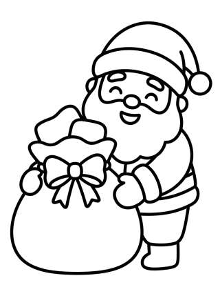 Coleção de desenhos para colorir: Cute Santa Claus Coloring Pages