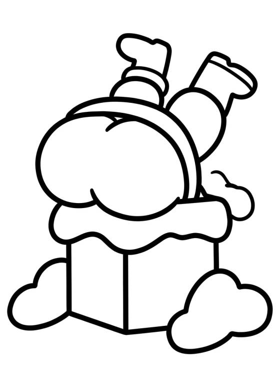 Santa Claus Going Down the Chimney para colorir Desenho de Santa Claus Going Down the Chimney para colorir e imprimir grátis