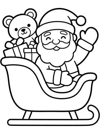 Santa Claus in His Magic Sleigh para colorir Desenho de Santa Claus in His Magic Sleigh para colorir e imprimir grátis