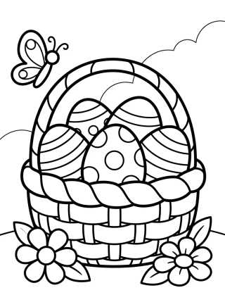 Decorated Easter Egg Basket para colorir Desenho de Decorated Easter Egg Basket para colorir e imprimir grátis