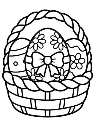 Decorated Easter Egg Basket para colorir Desenho de Decorated Easter Egg Basket para colorir e imprimir grátis