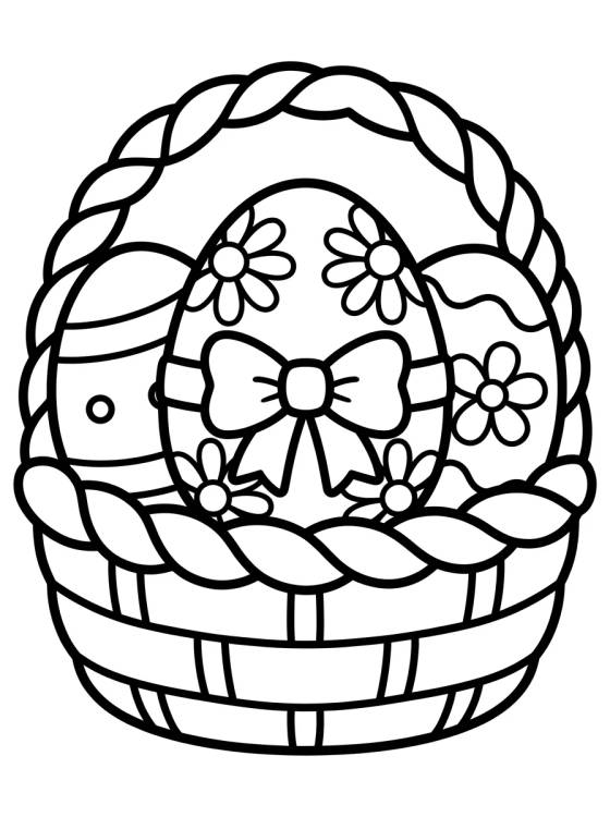 Decorated Easter Egg Basket para colorir Desenho de Decorated Easter Egg Basket para colorir e imprimir grátis